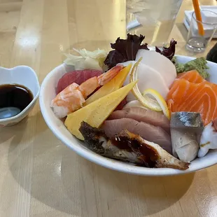 Chirashi and side of ponzu