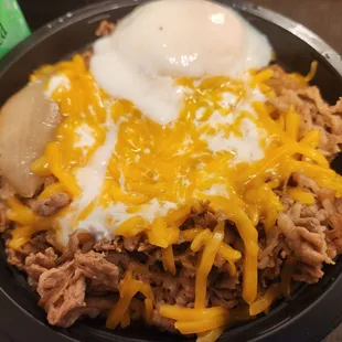 Cheese Beef Rice Bowl with Ontama Egg
