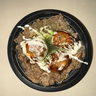 Mini Takoyaki Beef Rice Bowl