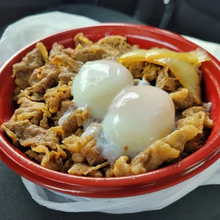 Large Ontama Beef Rice Bowl (takeout)