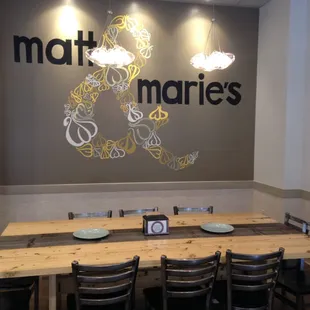 Inside Matt &amp; Marie&apos;s - Communal Table Seating