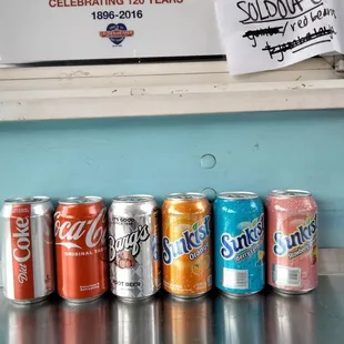 a row of sodas