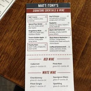 SIGNATURE COCKTAILS &amp; WINE