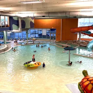 Heated (86 F) Pool, 18' Water Slide, Four Lane 25 Yard Lap Pool (80 F), and Hot (101 F) Water Spa with Seating for 12