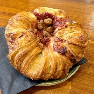 Strawberry rhubarb croissant