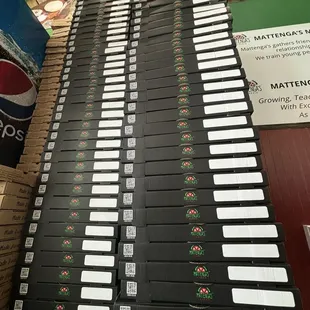 The twin towers of boxes.