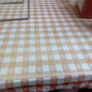 Sun bleached table cover