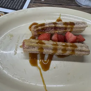 Strawberry stuffed churro