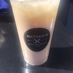 Agua fresca Piña colada and horchata