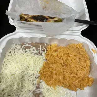 Chicharron gordita with rice and beans ($2.99 extra for rice and beans)