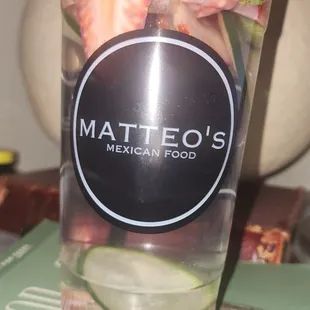 You can CLEARLY see it is water.  They put strawberries and cucumber in it.  Remember I ordered a MOJITO Agua Fresca