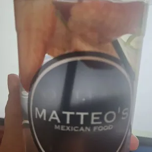 Clearly can tell this is NOT a Mojito Agua Fresca for $6.60! It is water with strawberries and cucumber!