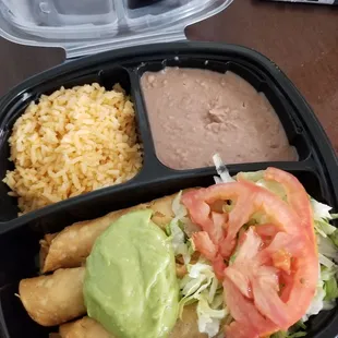 Chicken flautas (without sour cream and cheese)