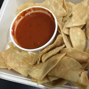 Chips and hotttt salsa
