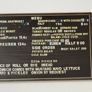 Sandwich / 2nd part of deli menu as of 4/3/2024.