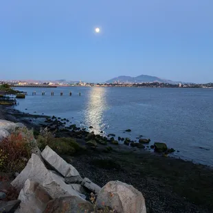 Looking out towards Martinez during the fleeting time of the blue hour between dusk and night.