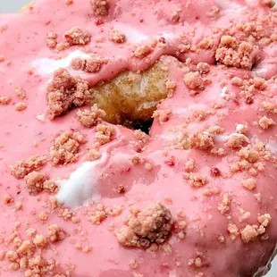 Strawberry Shortcake Cookie Stuffed Donut from Honeybear Bake Shop | @telephonesmoothie