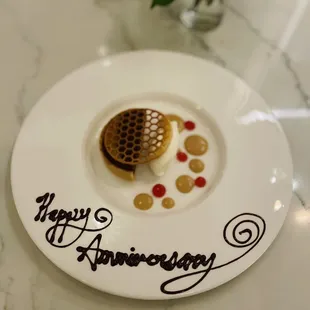 a plate with a waffle on it