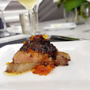 a piece of meat on a plate