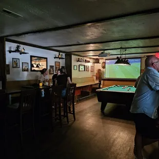 a man playing a game of pool