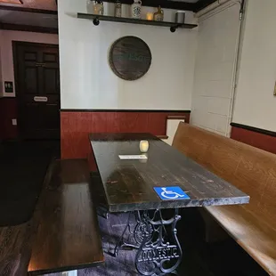 a table and benches