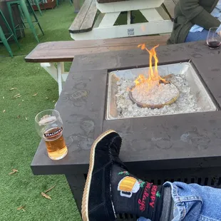 Enjoying a beverage a MSH during Xmas Market