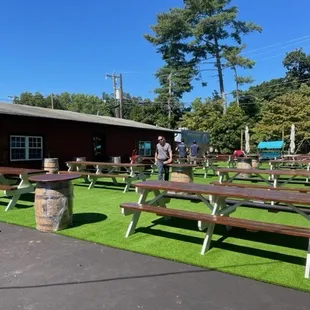 Spacious beer garden