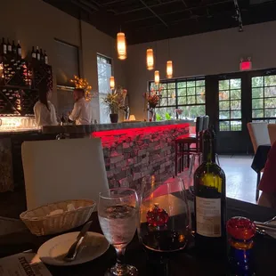 Table view of the bar.