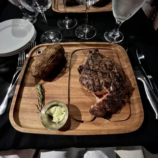 a steak on a cutting board