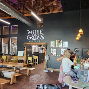 The view from my beer drinking seat at the leather couches