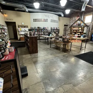 Bookstore within a coffee shop! They carry an extensive collection of Christian books, very well organized.