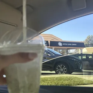 My matcha that didn't last long!  Also ordered B.L.T.A sandwich !!! Tasty and crispy.  Cream cheese stuffed scone ?!?! Amazing.