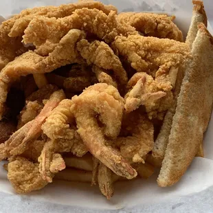 Catfish and shrimp basket