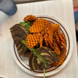 a plate of food on a table
