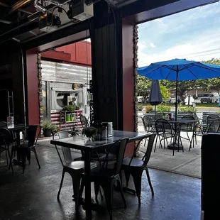 Inside area...can see the original diner and the garage doors that make it open