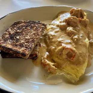 Special of the day: Crawfish omelet with crawfish hollandaise sauce. So good.