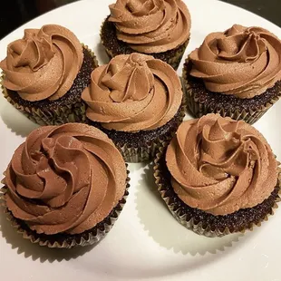 Chocolate cupcakes with chocolate buttercream frosting