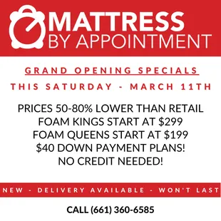 GRAND OPENING SPECIALS MARCH 11TH, 2023