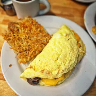 Omelette with hash brown