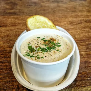 Seafood Chowder with Bread Slice