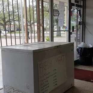 a freezer outside