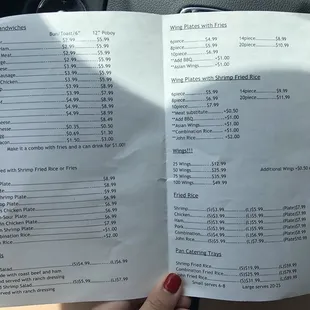 menu
