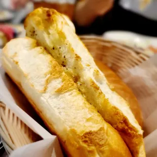 a close up of a sandwich in a basket