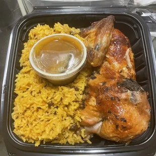 Rotisserie Chicken Half Rice and Beans