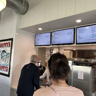 The counter and menus