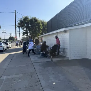 Side seating along with inside but right by road