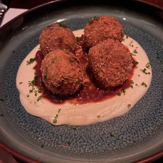 Beef Croquetas, Celeriac Puree