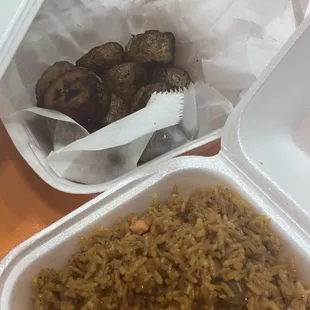 Jollof Rice and Fried Plantain
