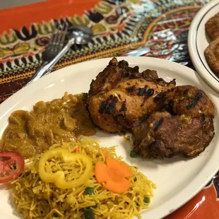 Chicken dinner with yassa