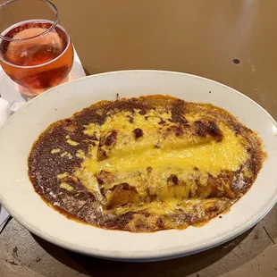 Two cheese enchiladas a la cart